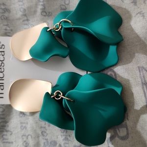 Rose petal boho dangle earrings.